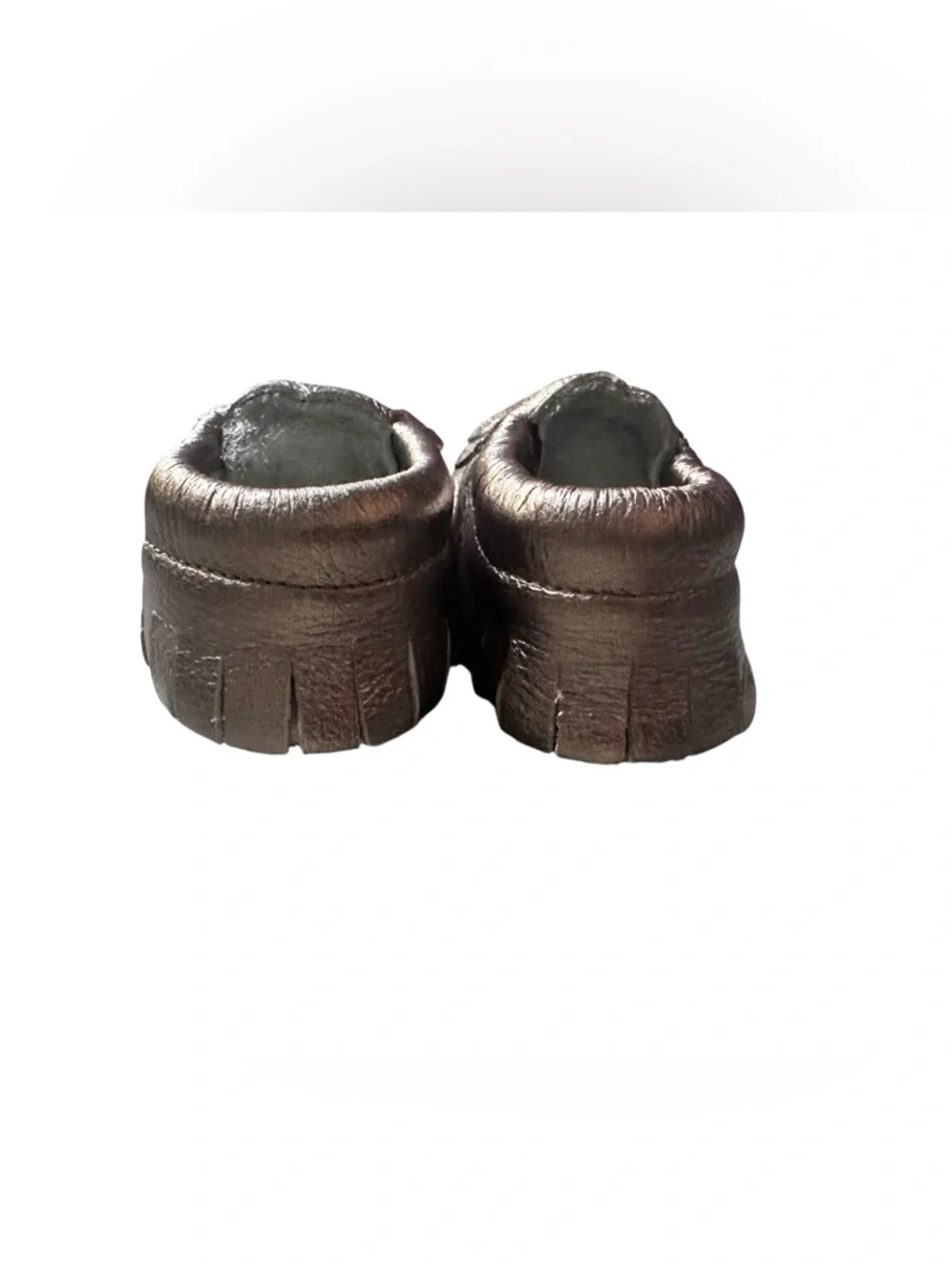 Mia’s Moccs Leather Ruffle Shoe Toddler‎ Size 6 Gold NWOT